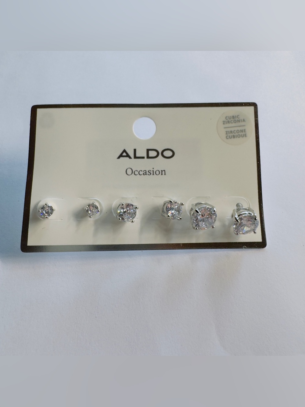 ALDO Occasion Clear Cubic Zirconia Stud Earring Set - Silver Tone